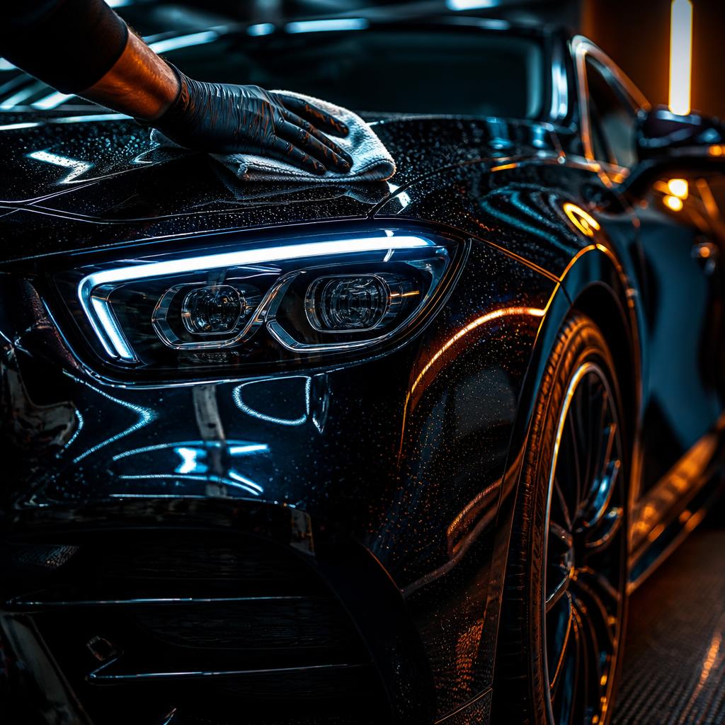 Carro preto polido na Zueta Estética Automotiva